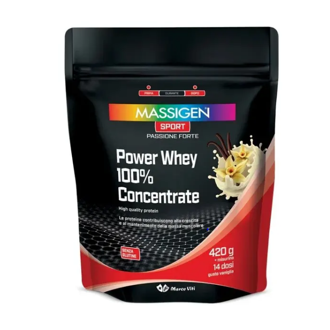 Massigen Sport Power Whey Concentrate Vaniglia 420 G Massigen Sport Power Whey Concentrate Vaniglia 420 G