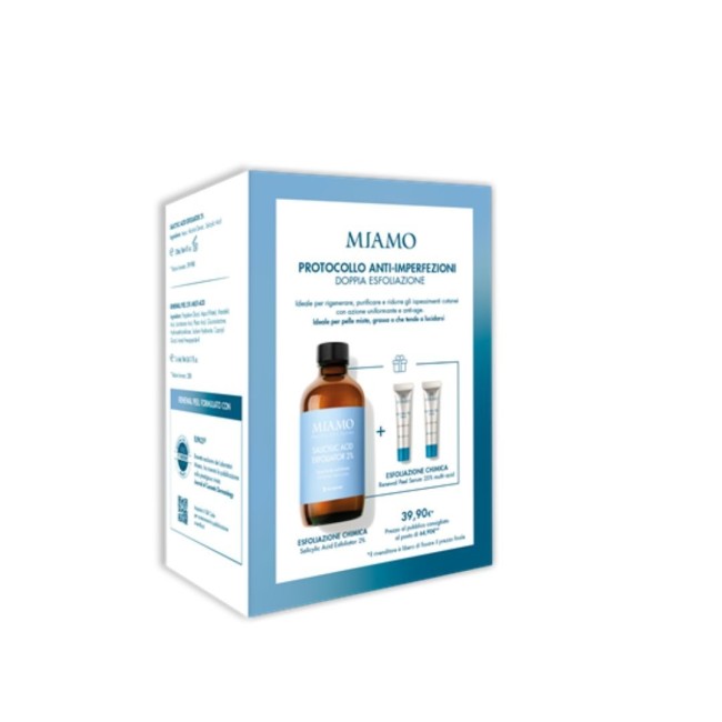 Miamo Cofanetto 2025 Esfoliante Anti Imperfezioni 1 Acido Salicilico 120 Ml + 2 Renewal Peel 5 Ml Omaggio Miamo Cofanetto 2025 Esfoliante Anti Imperfezioni 1 Acido Salicilico 120 Ml + 2 Renewal Peel 5 Ml Omaggio