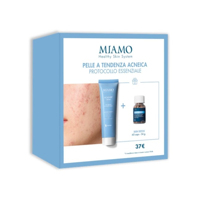 Miamo Cofanetto 2025 Protocollo Pelle Tendenza Acneica 1 Acnever Cream 50 Ml + 1 Skin Detox 60 Capsule Miamo Cofanetto 2025 Protocollo Pelle Tendenza Acneica 1 Acnever Cream 50 Ml + 1 Skin Detox 60 Capsule