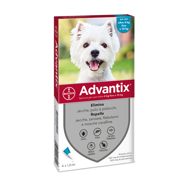 Advantix Spot-on Per Cani Oltre 4 Kg Fino A 10 Kg