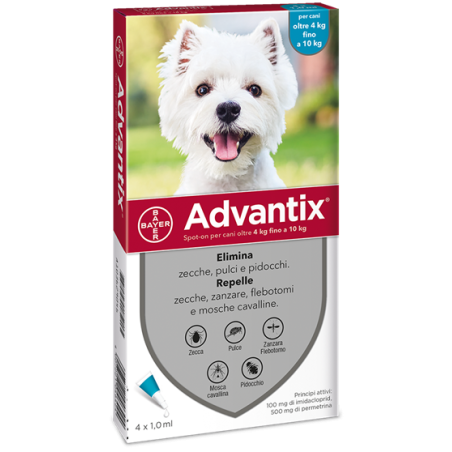 Advantix Spot-on Per Cani Oltre 4 Kg Fino A 10 Kg
