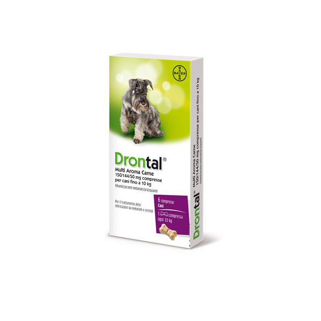 Drontal Multi Aroma Carne 150/144/50 Mg Compresse Per Cani Fino A 10 Kg