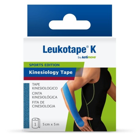 Benda Adesiva Actimove Leukot K Taping Fisioterapico Larghezza 5 Cm Lunghezza 5 M Colore Blu In Rotolo Benda Adesiva Actimove Leukot K Taping Fisioterapico Larghezza 5 Cm Lunghezza 5 M Colore Blu In Rotolo