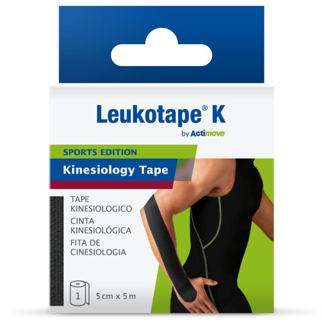 Benda Adesiva Actimove Leukotape K Taping Fisioterapico Larghezza 5 Cm Lunghezza 5 M Colore Nero In Rotolo Benda Adesiva Actimove Leukotape K Taping Fisioterapico Larghezza 5 Cm Lunghezza 5 M Colore Nero In Rotolo