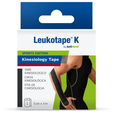 Benda Adesiva Actimove Leukotape K Taping Fisioterapico Larghezza 5 Cm Lunghezza 5 M Colore Nero In Rotolo Benda Adesiva Actimove Leukotape K Taping Fisioterapico Larghezza 5 Cm Lunghezza 5 M Colore Nero In Rotolo