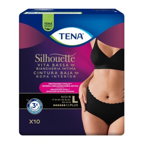 Pannolone A Mutandina Assorbente Tena Silhouette Noir L Vita Bassa 10 Pezzi