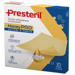 Garza Antiaderente Cicatrizzante Presteril Honeypro 10x10 Cm 10 Pezzi