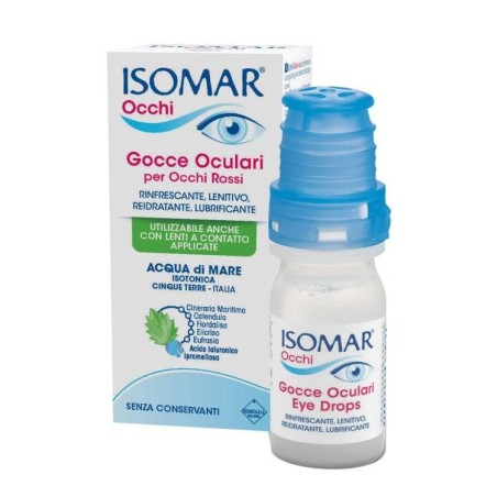 Isomar Occhi Rossi Gocce Oculari Acido Ialuronico 0,20% 10 Ml Isomar Occhi Rossi Gocce Oculari Acido Ialuronico 0,20% 10 Ml