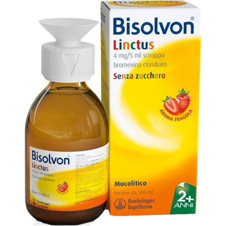 Bisolvon 1 Flacone 4 Mg/5 Ml 200 Ml Aroma Fragola Sciroppo Bisolvon 1 Flacone 4 Mg/5 Ml 200 Ml Aroma Fragola Sciroppo