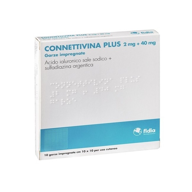 Connettivina Plus 10 Garze 2 Mg + 40 Mg 10 Cm X 10 Cm