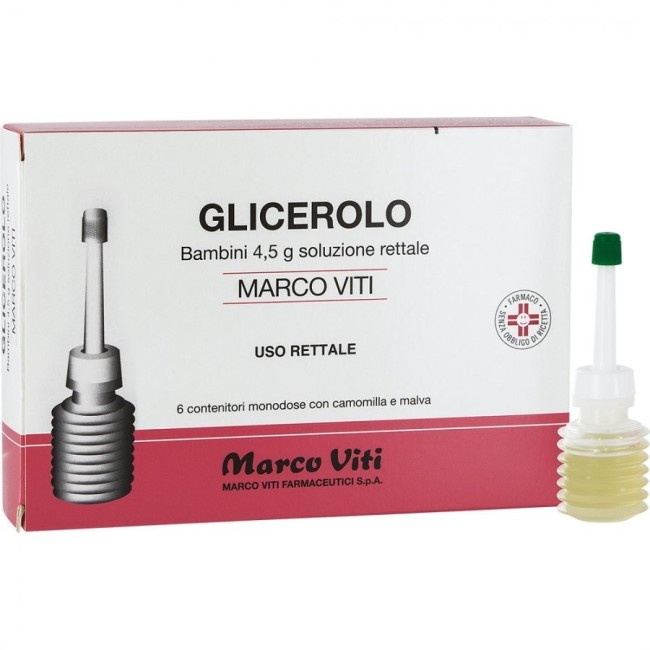 Glicerolo Bambini 6 Contenitori Monodose 4,5 G Soluzione Rettale Con Camomilla E Malva