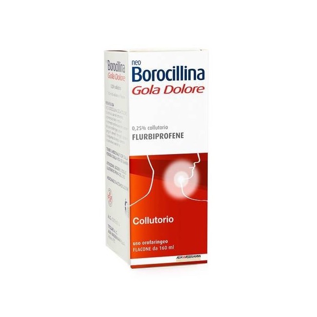 Neoborocillina Gola Dolore Colluttorio 400 Mg 160 Ml 0,25%