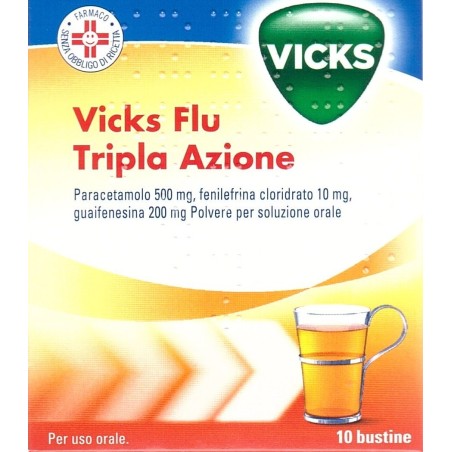 Vicks Flu Tripla Azione Soluzione Orale Polvere 10 Buste Vicks Flu Tripla Azione Soluzione Orale Polvere 10 Buste