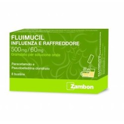 Fluimucil Influenza E Raffreddore Soluzione Orale 8 Buste 500 Mg + 60 Mg