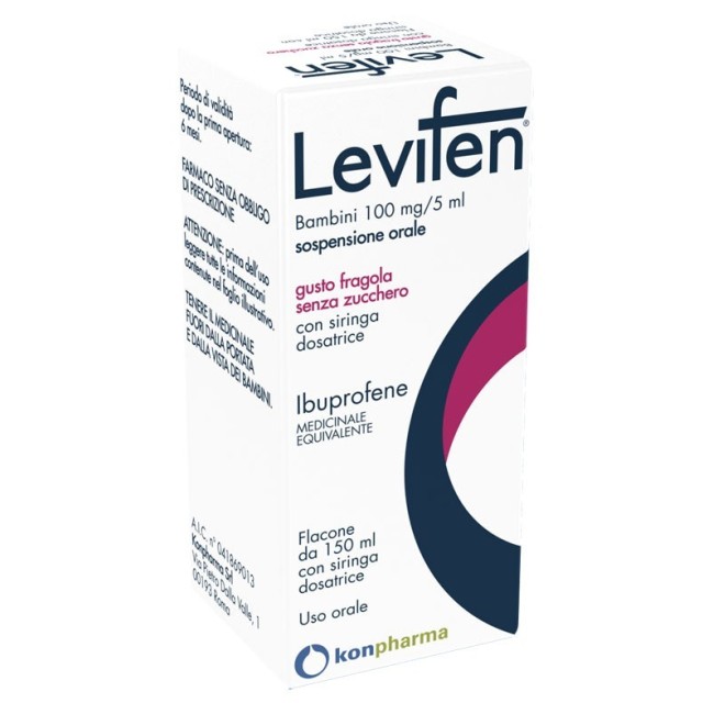 Levifen Soluzione Orale Sosp 150 Ml 100 Mg/5 Ml Gusto Fragola Senza Zucchero
