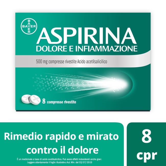 Aspirina Dolore E Infiammazione 8 Compresse Rivestite 500 Mg Aspirina Dolore E Infiammazione 8 Compresse Rivestite 500 Mg