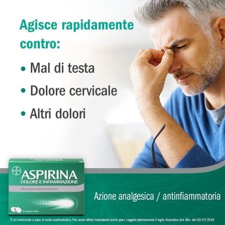Aspirina Dolore E Infiammazione 8 Compresse Rivestite 500 Mg Aspirina Dolore E Infiammazione 8 Compresse Rivestite 500 Mg