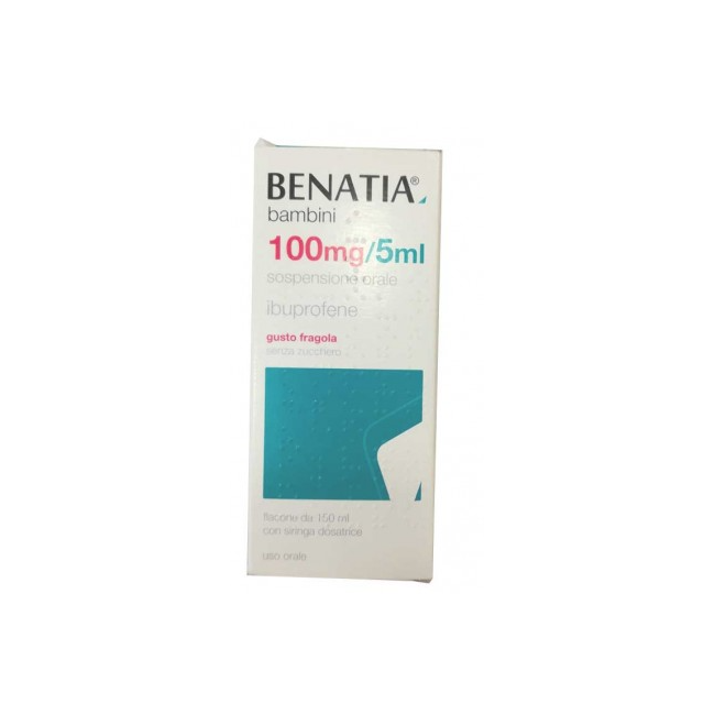 Benatia Bambini Soluzione Orale Sosp 150 Ml 100 Mg/5 Ml Gusto Fragola Senza Zucchero