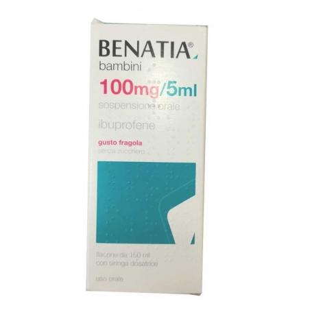 Benatia Bambini Soluzione Orale Sosp 150 Ml 100 Mg/5 Ml Gusto Fragola Senza Zucchero