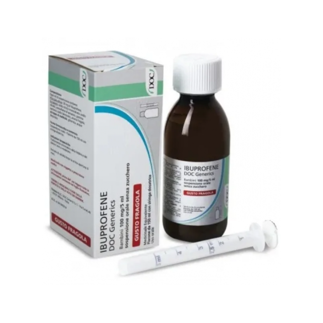 Ibuprofene Soluzione Orale Sosp 150 Ml 100 Mg/5 Ml Gusto Fragola S/zucchero