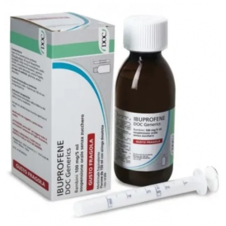 Ibuprofene Soluzione Orale Sosp 150 Ml 100 Mg/5 Ml Gusto Fragola S/zucchero Ibuprofene Soluzione Orale Sosp 150 Ml 100 Mg/5 Ml Gusto Fragola S/zucchero