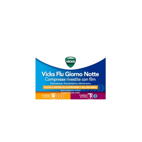 Vicks Flu Giorno Notte 12+4 Compresse Vicks Flu Giorno Notte 12+4 Compresse