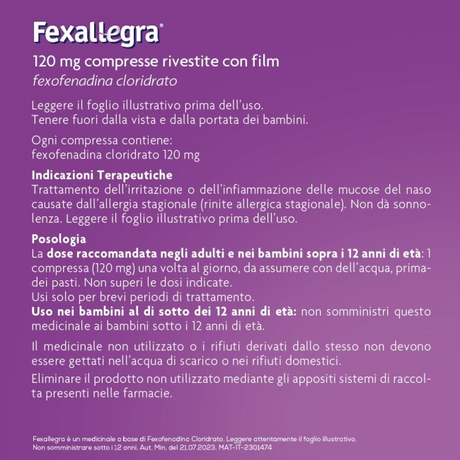 Fexallegra 10 Compresse Rivestite 120mg