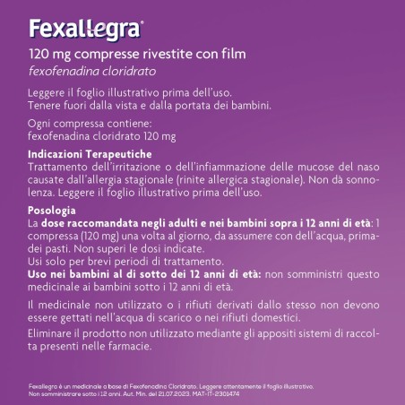 Fexallegra 10 Compresse Rivestite 120mg