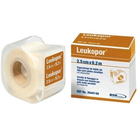Cerotto In Rocchetto Leukopor Ipoallergenico Tessuto Non Tessuto Bianco 1,25x920 Cm Con Dispenser