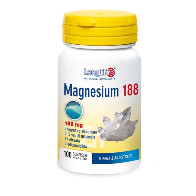 Longlife Magnesium 188 100 Compresse Rivestite Da 6,5 G