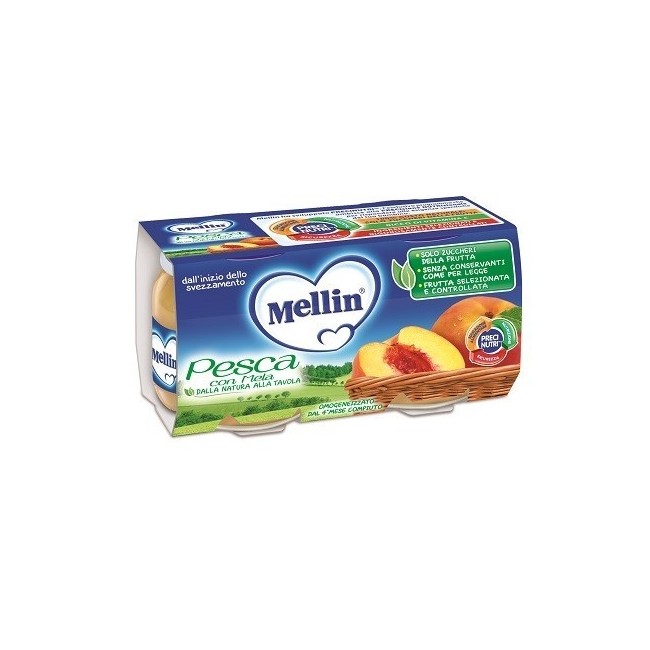 Mellin Omogeneizzato Pesca Mela 100 G 2 Pezzi