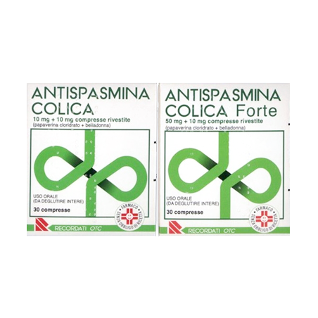 Antispasmina Colica Forte 30 Compresse Rivestite 10 Mg + 50 Mg Antispasmina Colica Forte 30 Compresse Rivestite 10 Mg + 50 Mg