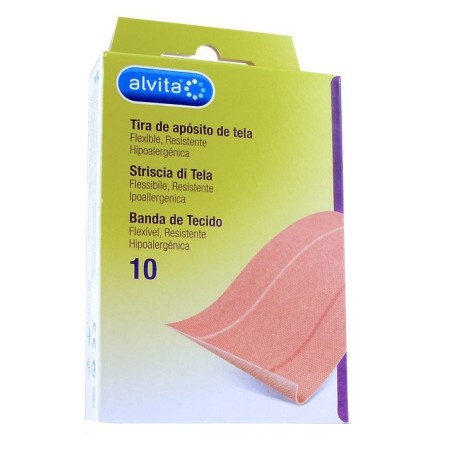 Cerotto In Striscia Di Tela Alvita 10 X 6 Cm 10 Pezzi