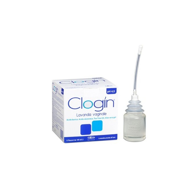 Clogin Lavanda Vaginale 5 Flaconi Da 100 Ml + 5 Cannule Vaginali Monouso