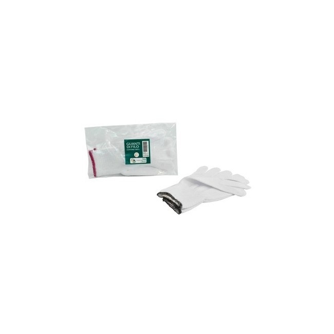 Guanto Di Filo Cotone 100% Bianco Per Allergie Dermatologiche 8 1 Paio