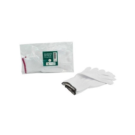Guanto Di Filo Cotone 100% Bianco Per Allergie Dermatologiche 8 1 Paio