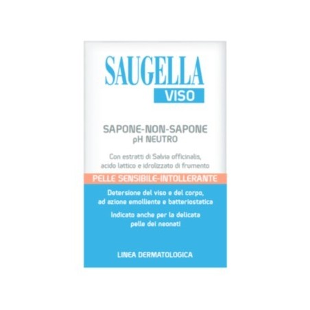 Saugella Viso Detergente Solido Sapone Ph Fisiologico Pelle Delicata 100 G
