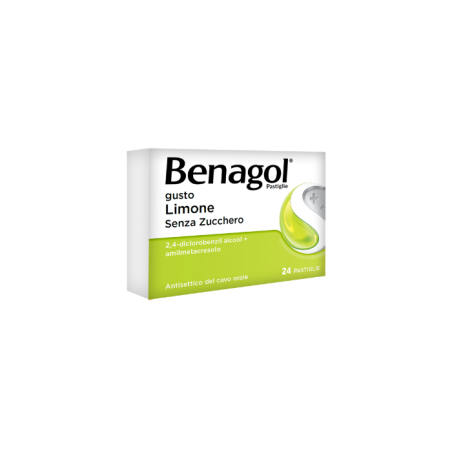 Benagol 24 Pastiglie 0,6 Mg + 1,2 Mg Limone S/zucchero Benagol 24 Pastiglie 0,6 Mg + 1,2 Mg Limone S/zucchero