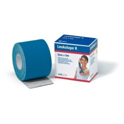 Benda Adesiva Leukotape K Per Taping Fisioterapico Larghezza 2,5 Cm Lunghezza 5 M Colore Blu In Rotolo