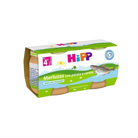 Hipp Omogeneizzato Merluzzo Carote Patate 2x80 G