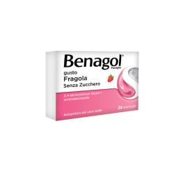 Benagol 24 Pastiglie 0,6 Mg + 1,2 Mg Fragola S/zucchero
