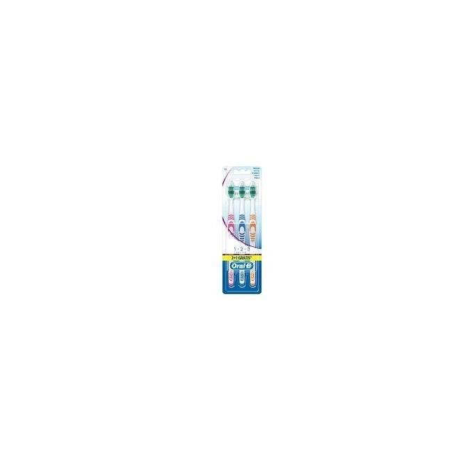 Oralb 123 Classic Care Spazzolino Manuale 3 Pezzi