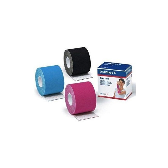 Benda Adesiva Leukotape K Per Taping Fisioterapico Larghezza 5 Cm Lunghezza 5 M Colore Azzurro In Rotolo