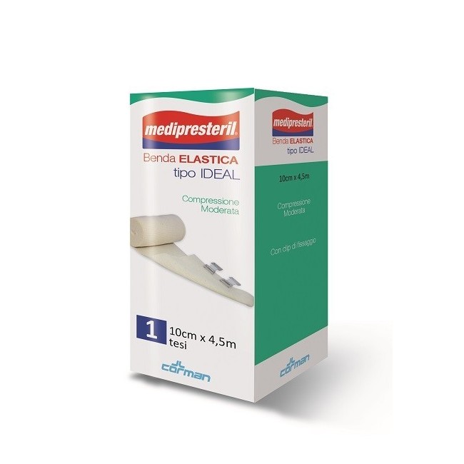 Benda Elastica Medipresteril Ideal Compressione Moderata M4,5x10cm Tesi Benda Elastica Medipresteril Ideal Compressione Moderata M4,5x10cm Tesi