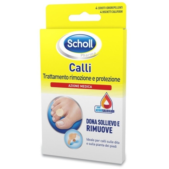 Cerotto Callifugo Trattamento Rimozione/protezione Calli 4 Cerotti Idrorepellenti + 4 Dischetti Callifughi