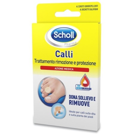 Cerotto Callifugo Trattamento Rimozione/protezione Calli 4 Cerotti Idrorepellenti + 4 Dischetti Callifughi