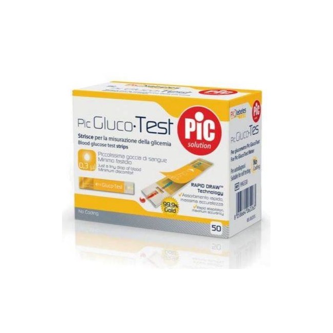 Strisce Misurazione Glicemia Pic Glucotest 50 Pezzi
