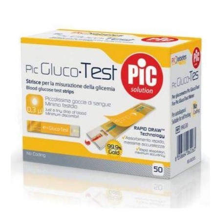 Strisce Misurazione Glicemia Pic Glucotest 50 Pezzi