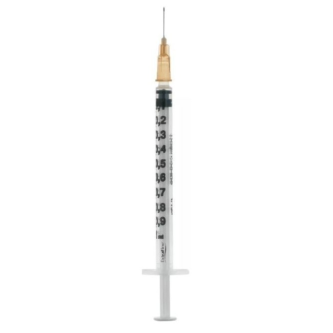 Siringa Per Insulina Extrafine Tub 1ml 100 Ui Ago Removibile 26 Gauge 0,45x12 Mm 1 Pezzo