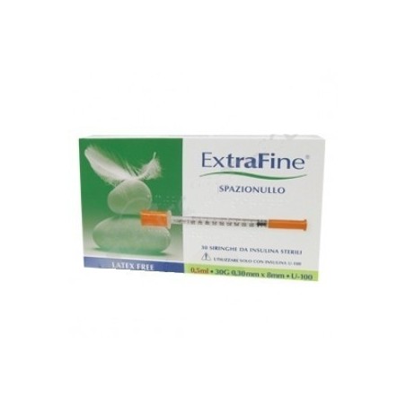 Siringa Insulina Extrafine 0,5 Ml 100 Ui Ago Gauge 30 8 Mm 30 Pezzi